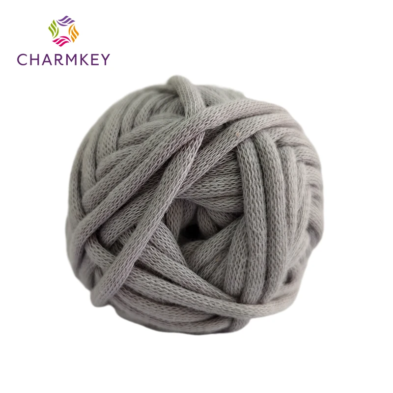 High Quality 4mm Thick 68%Cotton 32%Nylon  Blended Tube Hand Knitting Yarn for Bags Crochet DIY kit