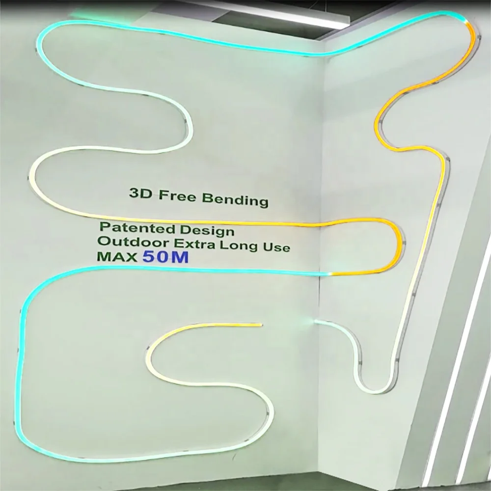 50 meter long NO Voltage Drop RGBIC Neon Strip DC24V 15W 60leds/m 10pixels/m RGB Addressable Neon Light