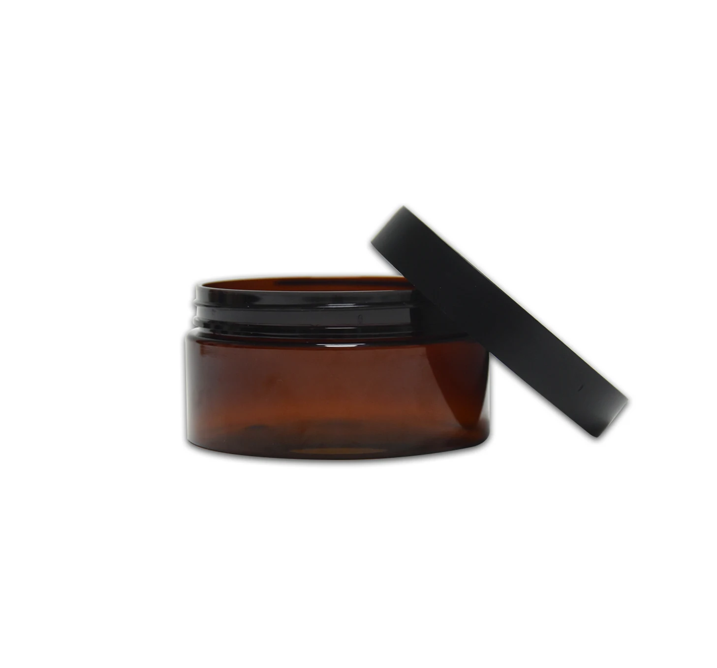 
Cosmetic Free Samples 200g Plastic Round Shape Amber Cream Jar With Lid 