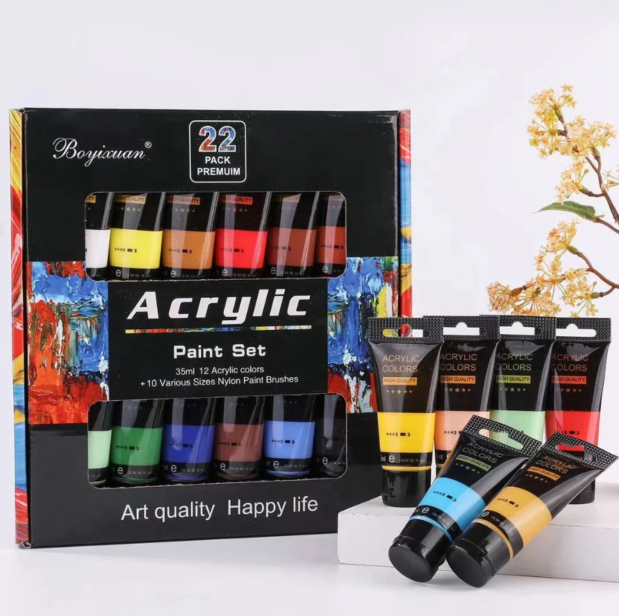 35ml 12 colors Acrylic Paint Set  24 colors Art Painting set for School Students and Art Studios