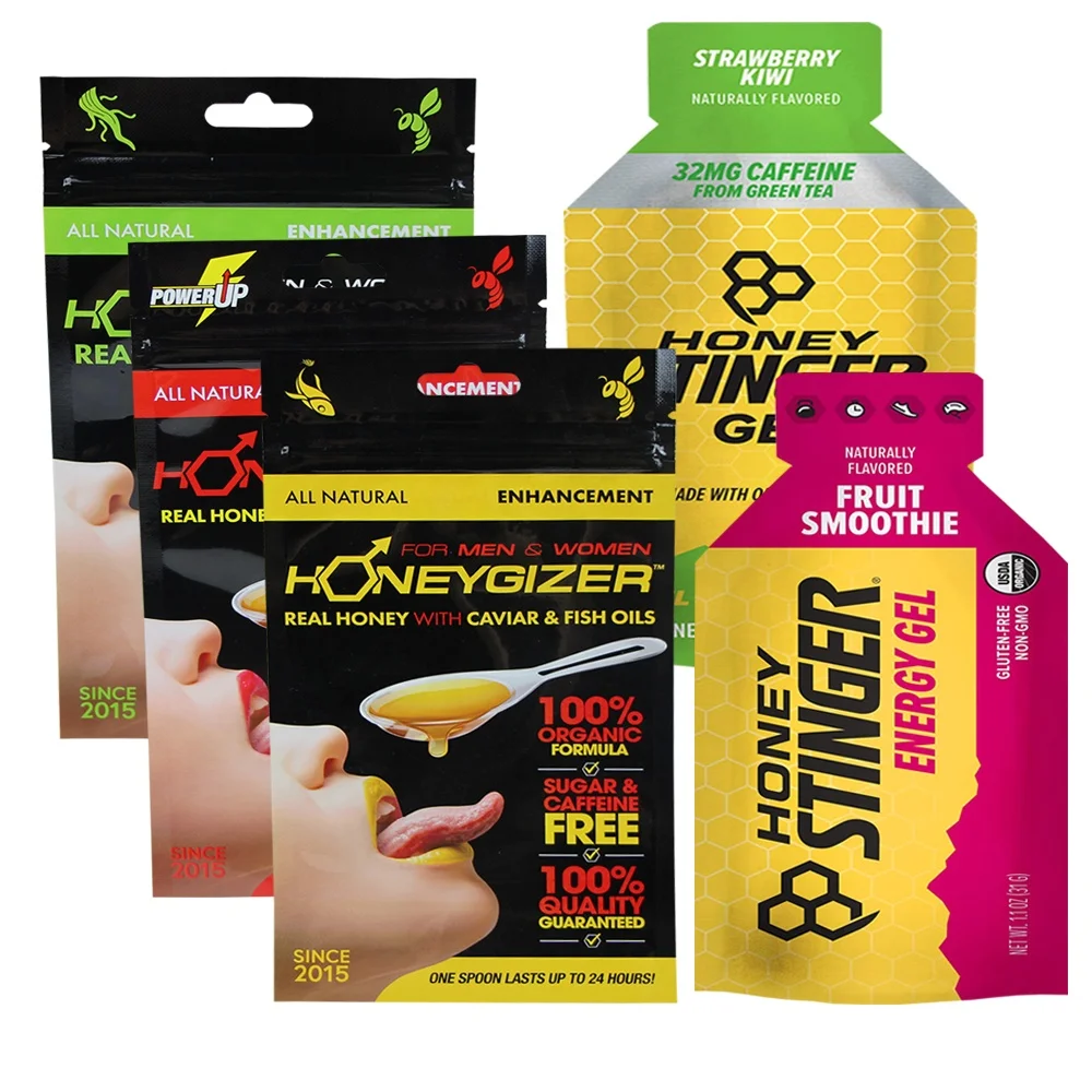 Empty! Royal Honey Pouch Liquid Packaging Bag Emballage Alimentaire Bottle Shape Rhino Real Honey Sachet Bags