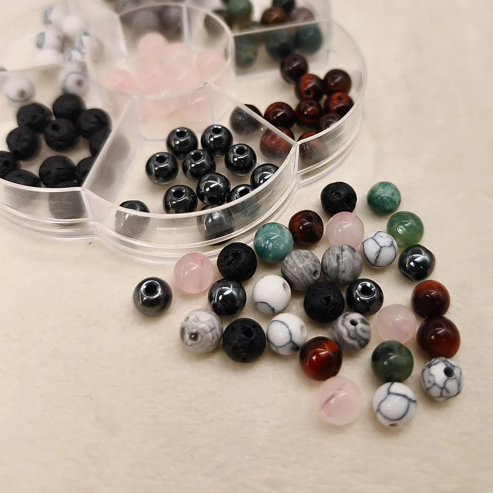 Natural Crystal Beads Stone Gemstone Round Loose Energy Healing Beads for DIY Jewelry Making Bracelets (7-Chakra , 8MM)