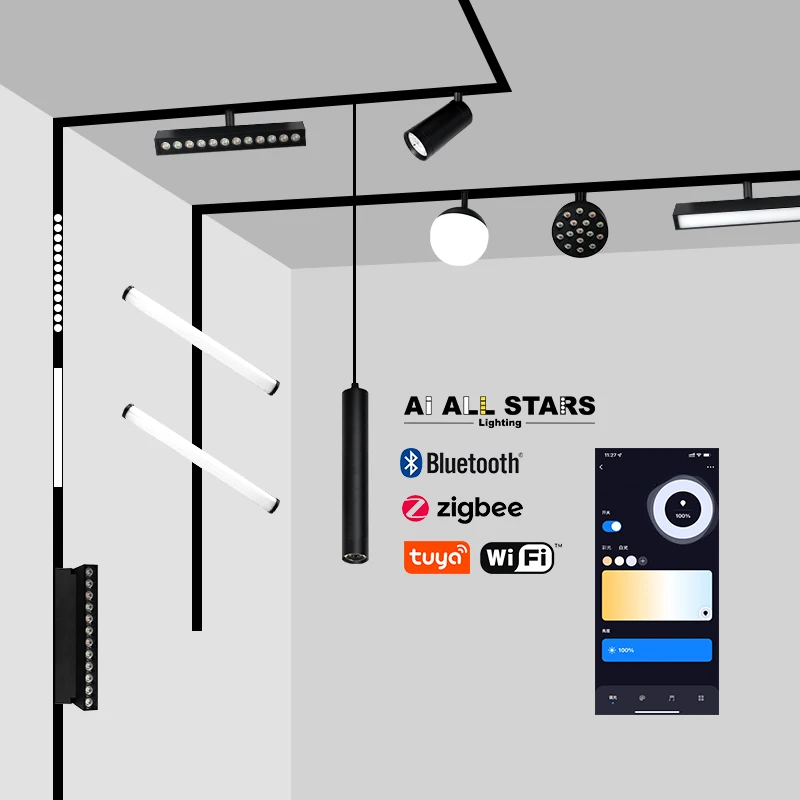 Magnetic Light New Trend 48V Linear Spotlight Surface Recessed Pendant Magnetic Track Light 7W 10W 20W 30W LED Track Light