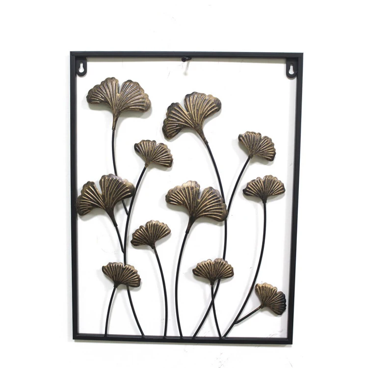Manufacturer Wholesale Hangers High Quality Custom Cast Iron Hanging Decoration Leaf Metal Wall Art