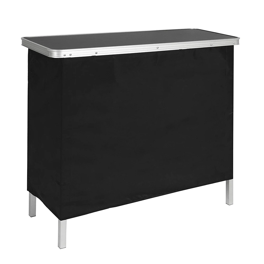 Outdoor portable rectangular foldable bartender drinking bar party table with carrying bag