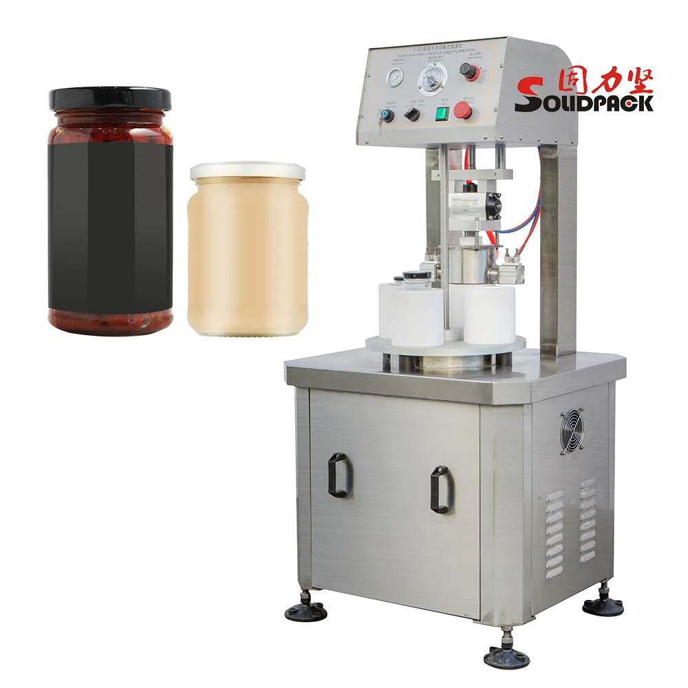 Solidpack customized semi automatic highspeed glass bottle bottle jam filling and capping machine