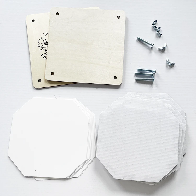 Customized Flower Press Kit 7x7 Inches DIY Wood Flower Leaf Plant Press Kit Flower Pressing Kit for Adult