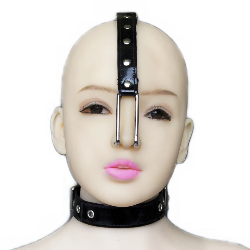 BDSM Body Restraint Bondage Gear Slave Collar With Nose Hook bondage sex toys