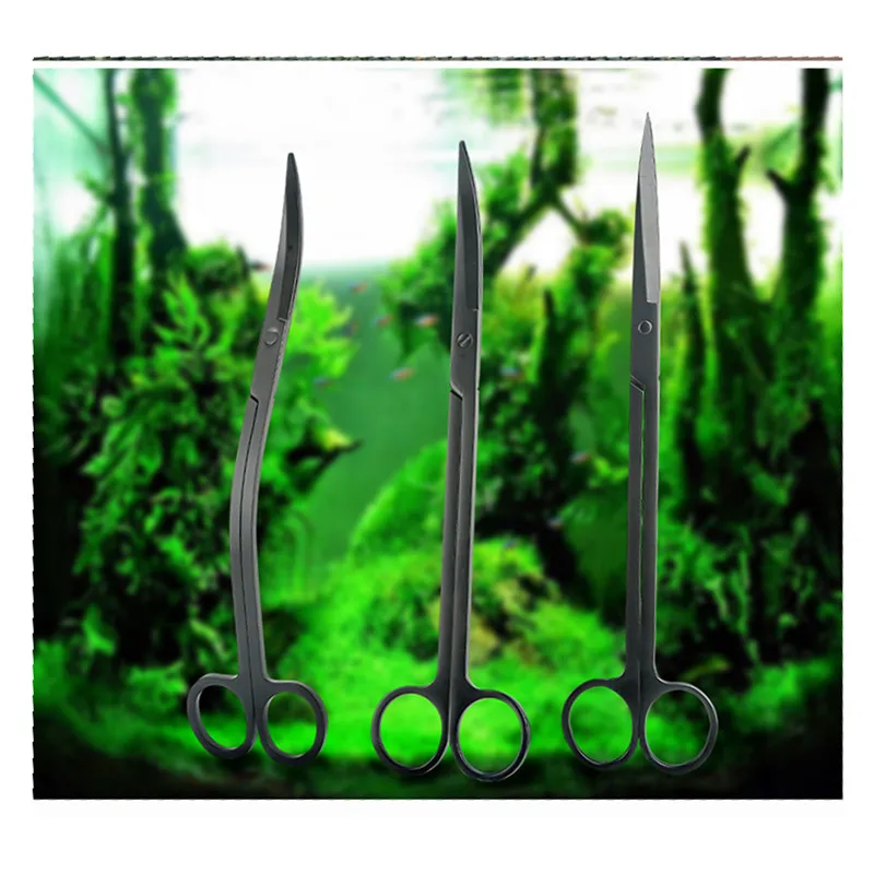 Amazon hot Stainless Steel long aquarium plant tools Aquascape Tool Kit aquarium scissors for Aqua Tank