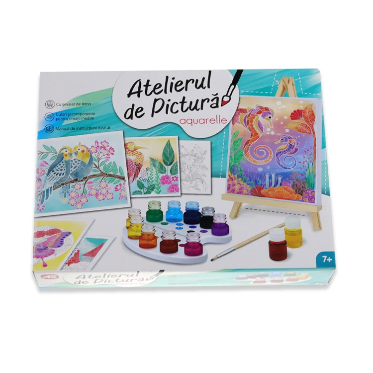wholesale  Kids Canvas Painting Kit Pre Printed Canvas Set To Paint With Acrylic Paint And Brush