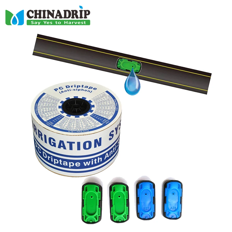 drip tape irrigation drip pipe fittings pipe with pressure compensated dripper inside for farm irrigation system