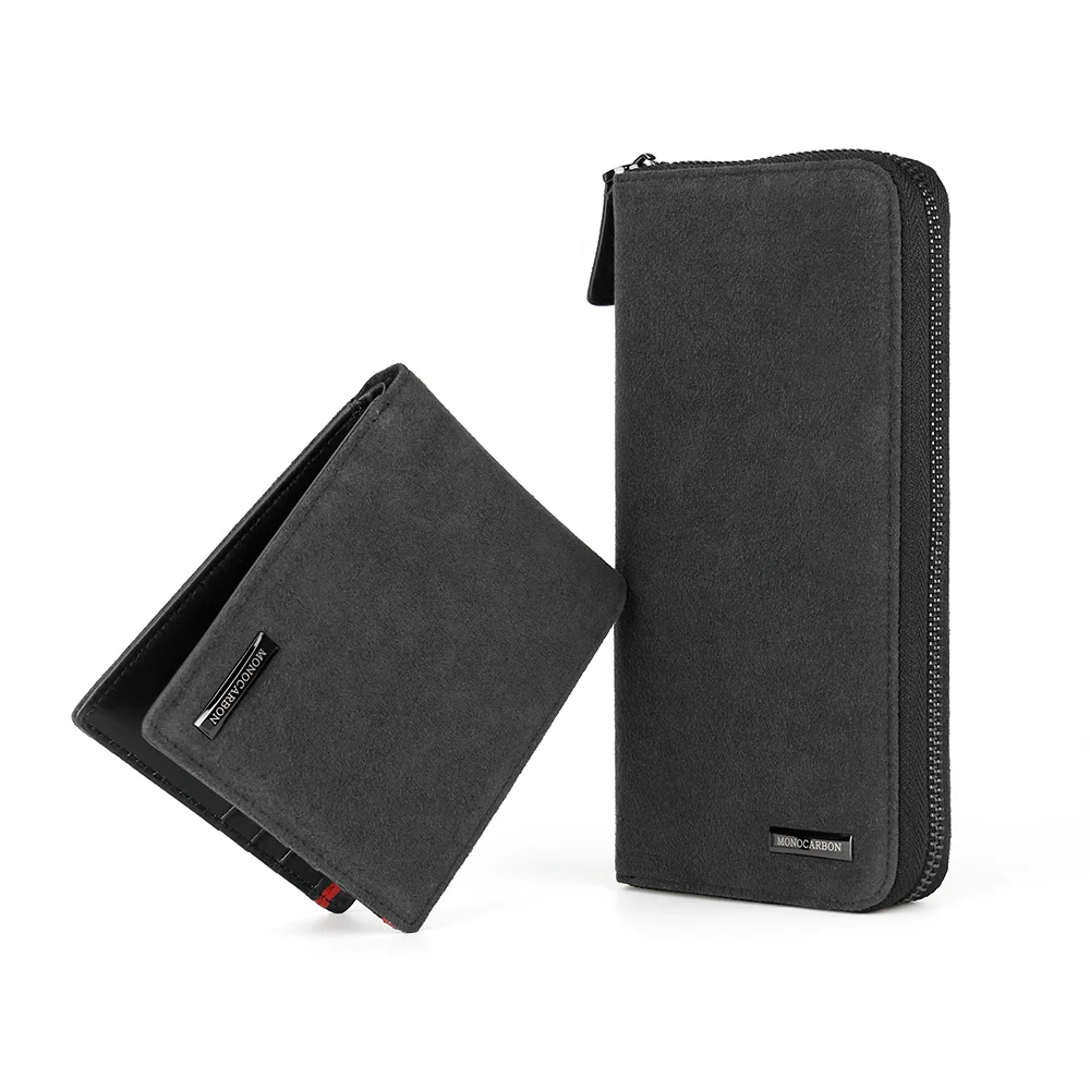 Elegant Suede Wallet High Quality Alcan tara Material Long Wallet Large Capacity
