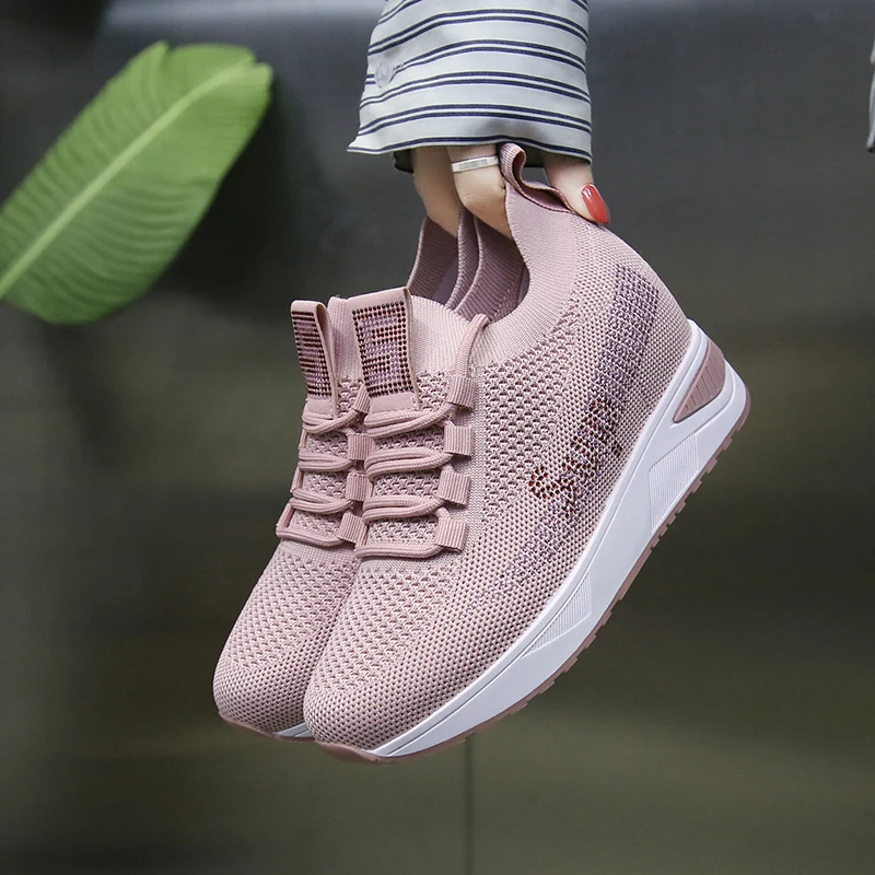 Fashion Lace-Up Closure Type Mesh Breathable Casual Sneakers Women chunky shoes