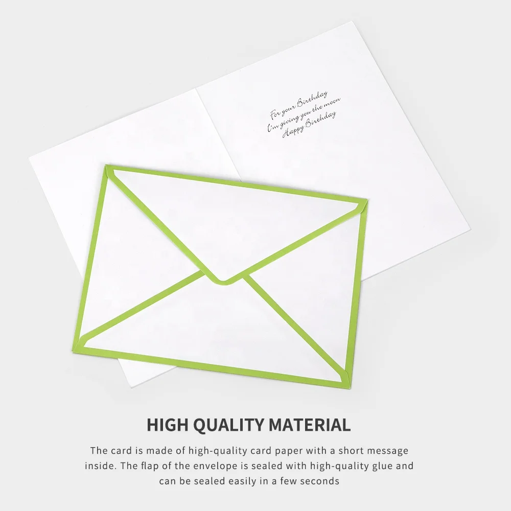 
Best Seller Luxury Gold and Holographic Foil Cake Happy Birthday Greeting Cards with Glitter 