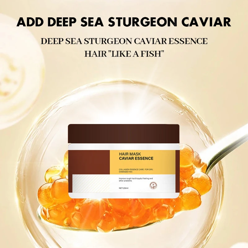 Pure Organic Caviar Essence Hair Rough Frizzy Dull Treatment Repairing Nourishing Damaged Hair Improved Hair Mask