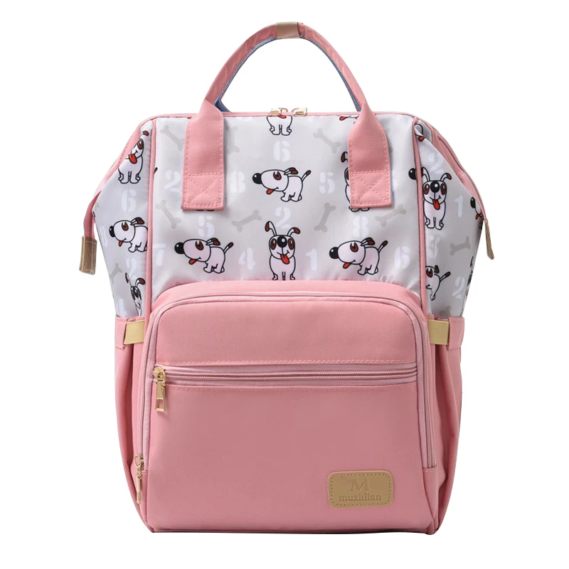 2022 New Fashion Cartoon Pink Mommy And Me Bags Large Capacity Designer Travel Baby Carrier Nappy Diaper Bag Backpack Bag Mom