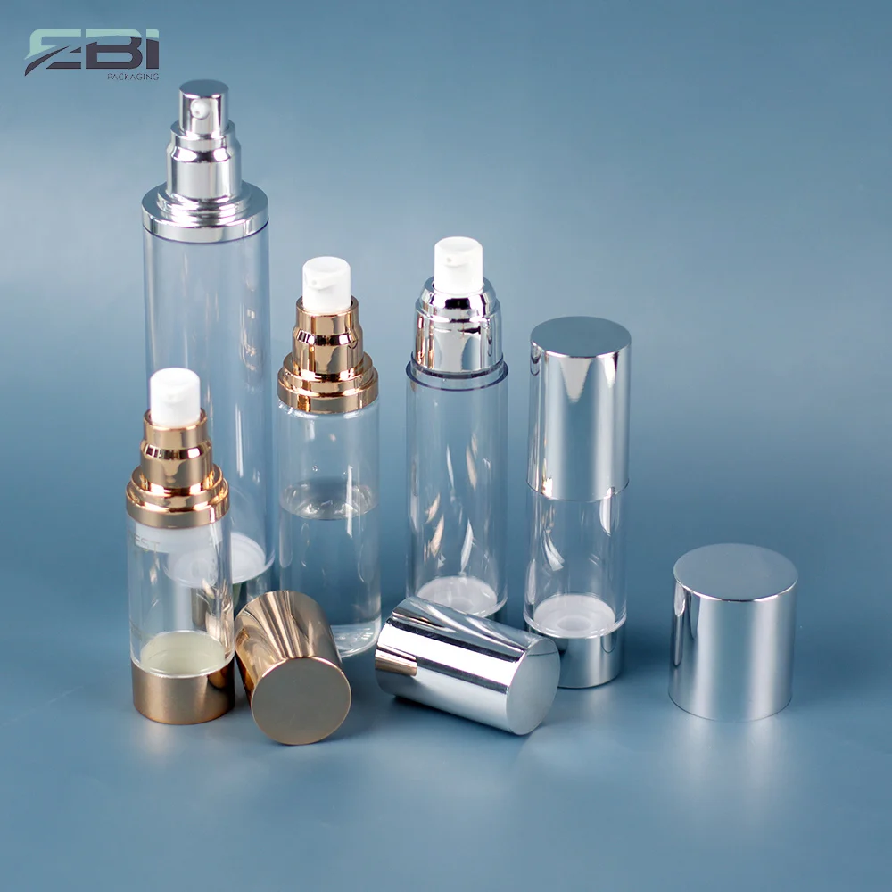 30 ml black and brown empty plastic serum airless pump lotion bottles