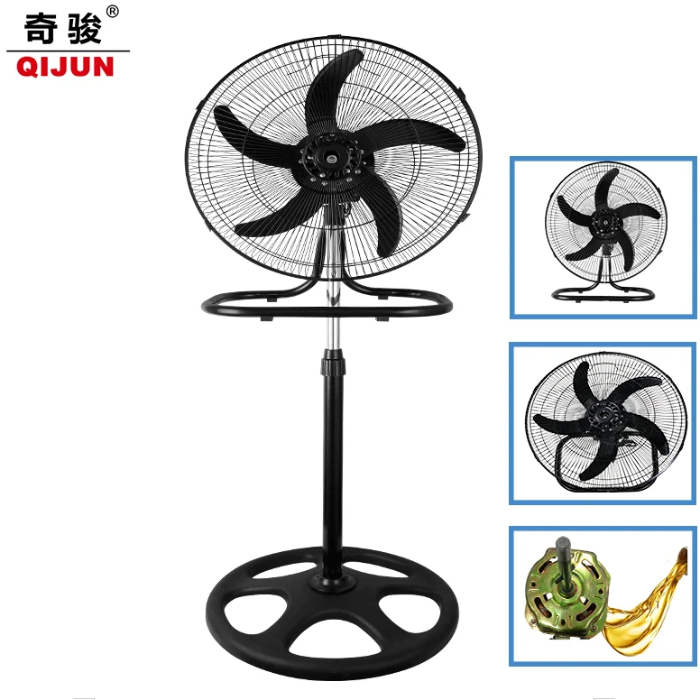 South America Peru Market Hot Sale Model 18 inch 3 in 1 Floor Stand Fan  Adjustable Moving Width Strong Air Winding Round Base