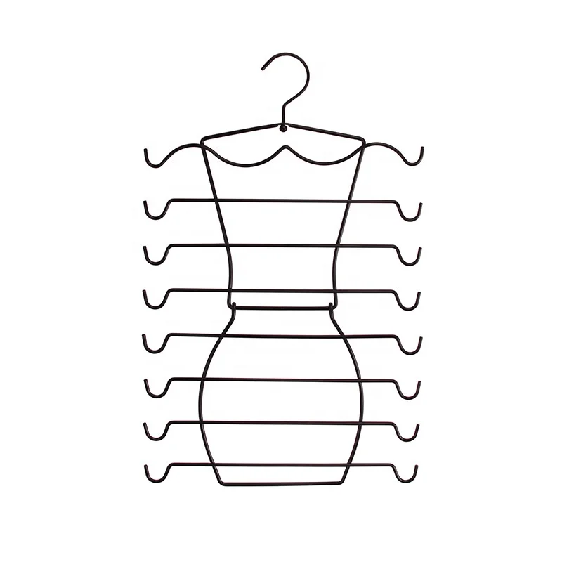 8 Tier Organizers Closet Organizers  in Body Shape Hanging Metal bra Hangers with Clips for Tank Tops and Camisoles Scarf