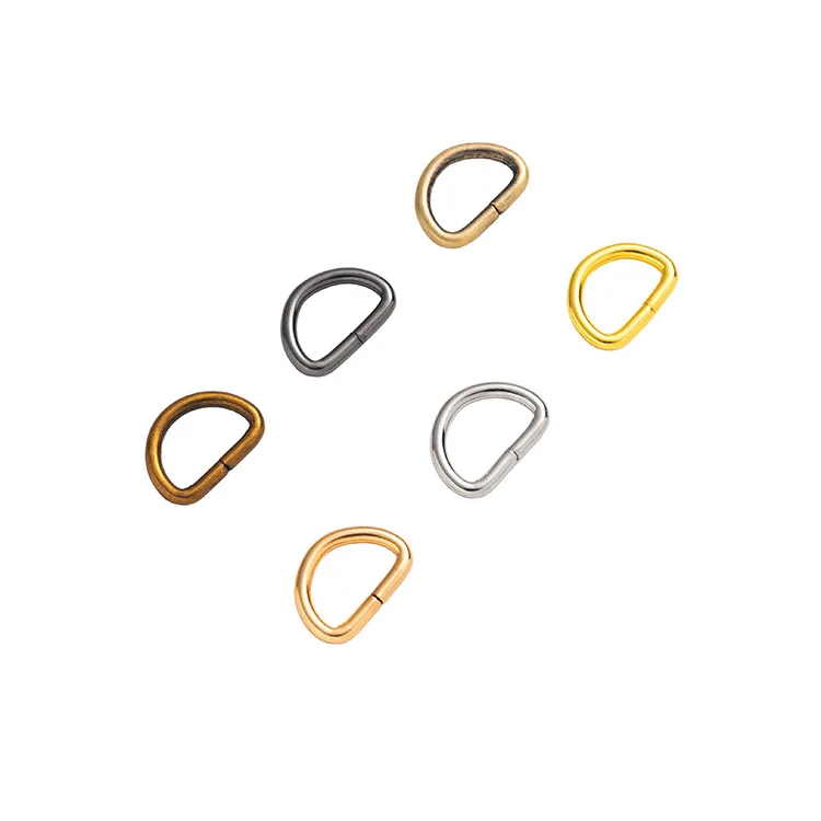 Professional Custom Wholesale Good Quality Luggage Handbag Accessories Dog Collar 10mm Metal Small D Rings Hardware Mini D Ring
