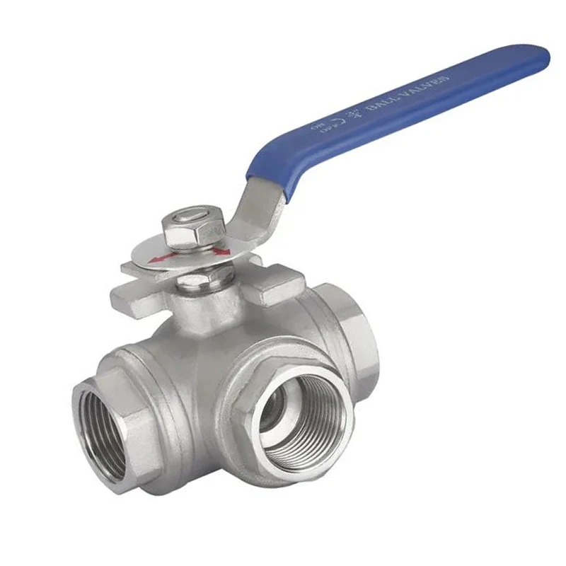 Custom Your Logo 3 Way T Port Screw End Manual Handles Control Standard Stainless Ball Valve