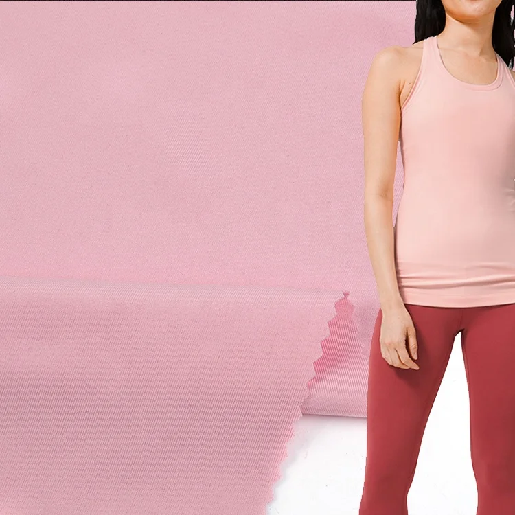 Фабричный поставщик, 80% полиэстер, 20% спандекс, трикотажная ткань персикового цвета для спортивной одежды