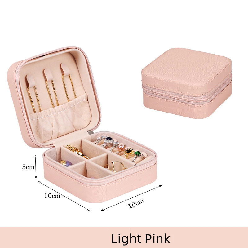 New Portable Women Girls Earrings Ear Stud Box Organizer Jewelry Storage Case Display PU Leather Small Travel Jewelry Boxes