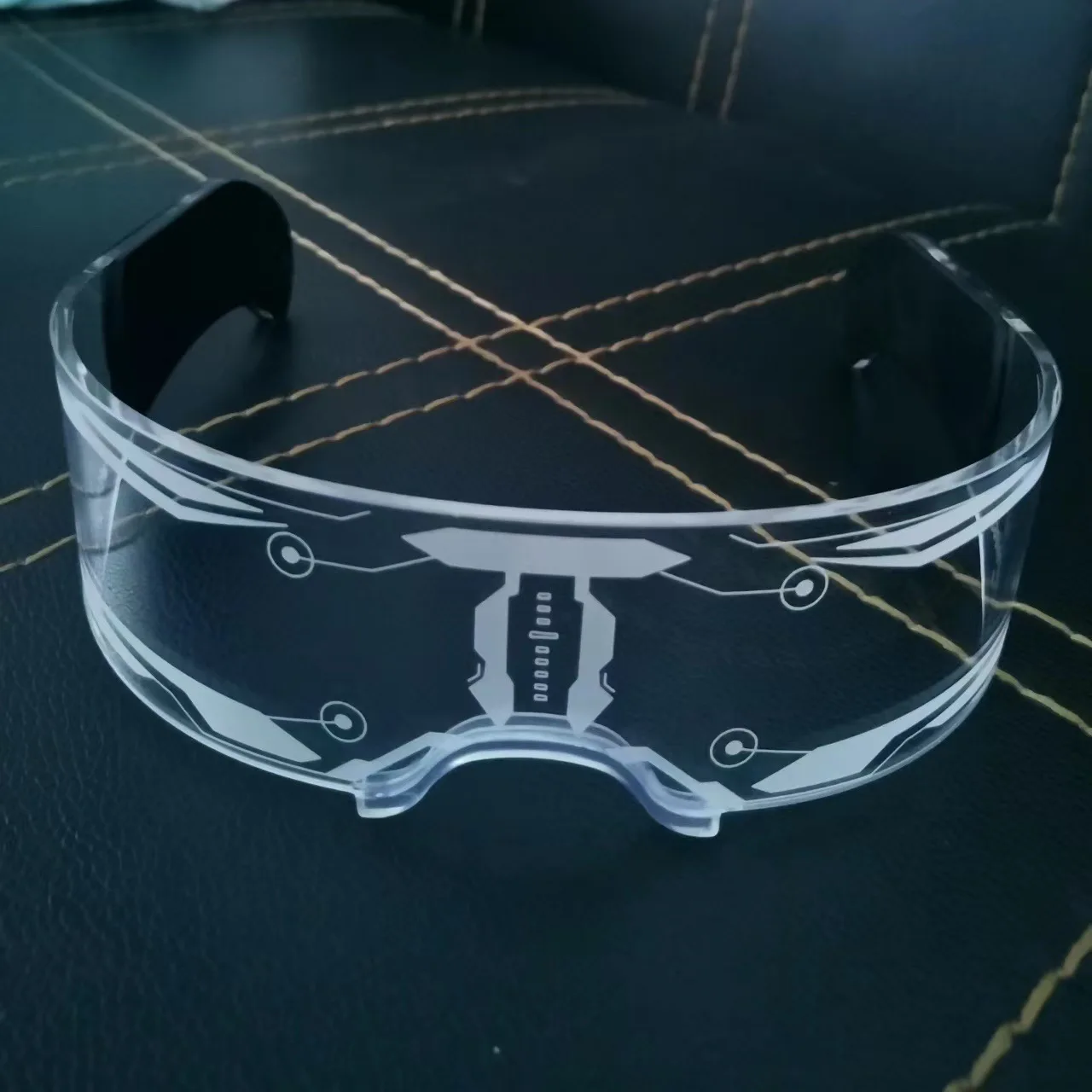 MADESHINE Luminous Acrylic Robert Halloween Party Decoration Glow in The Dark Lighting Cyberpunk Flashing Neon LED Glasses