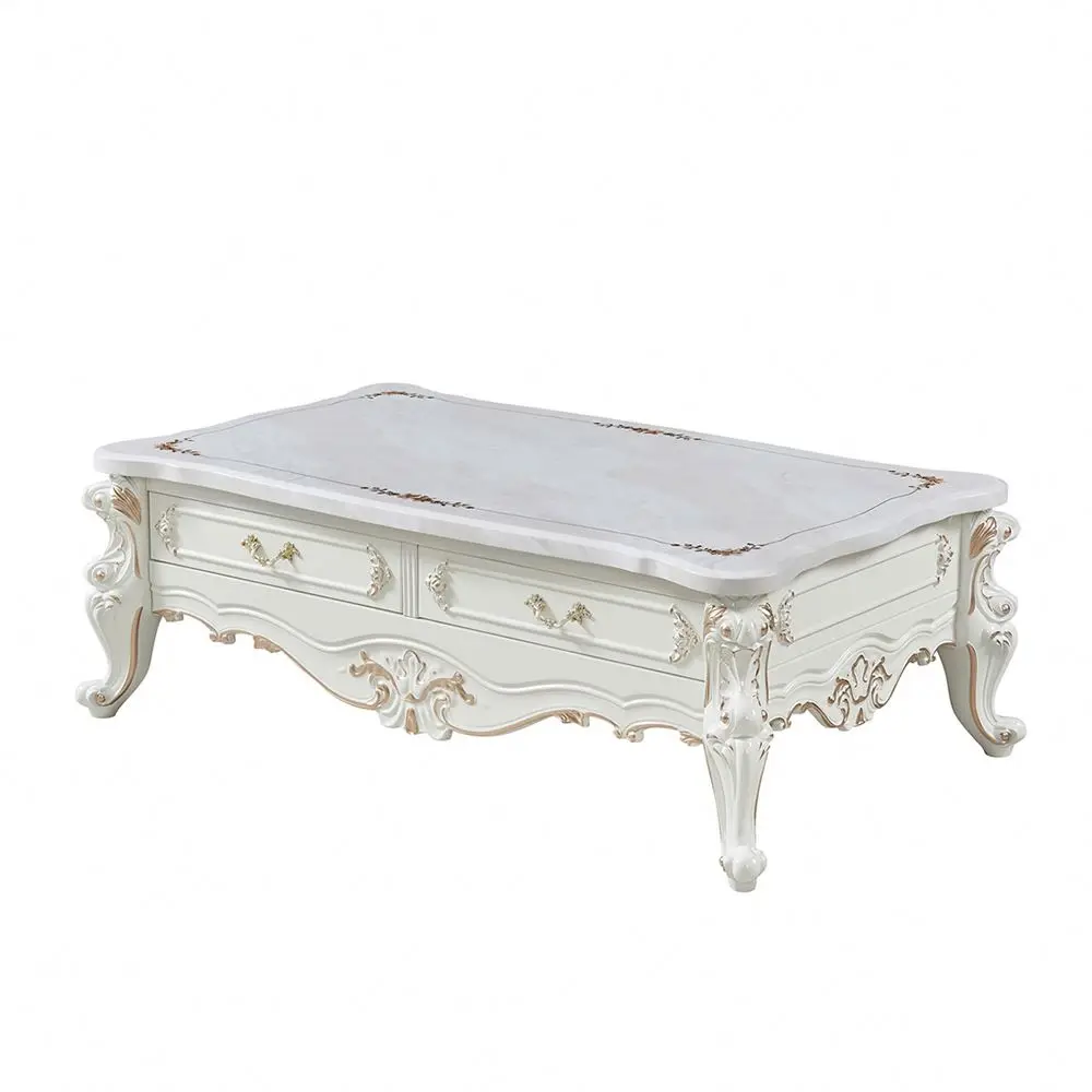 2022 Hot Sale Living Room Furniture Luxury Coffee Table Solid Wood Retro Tea Table