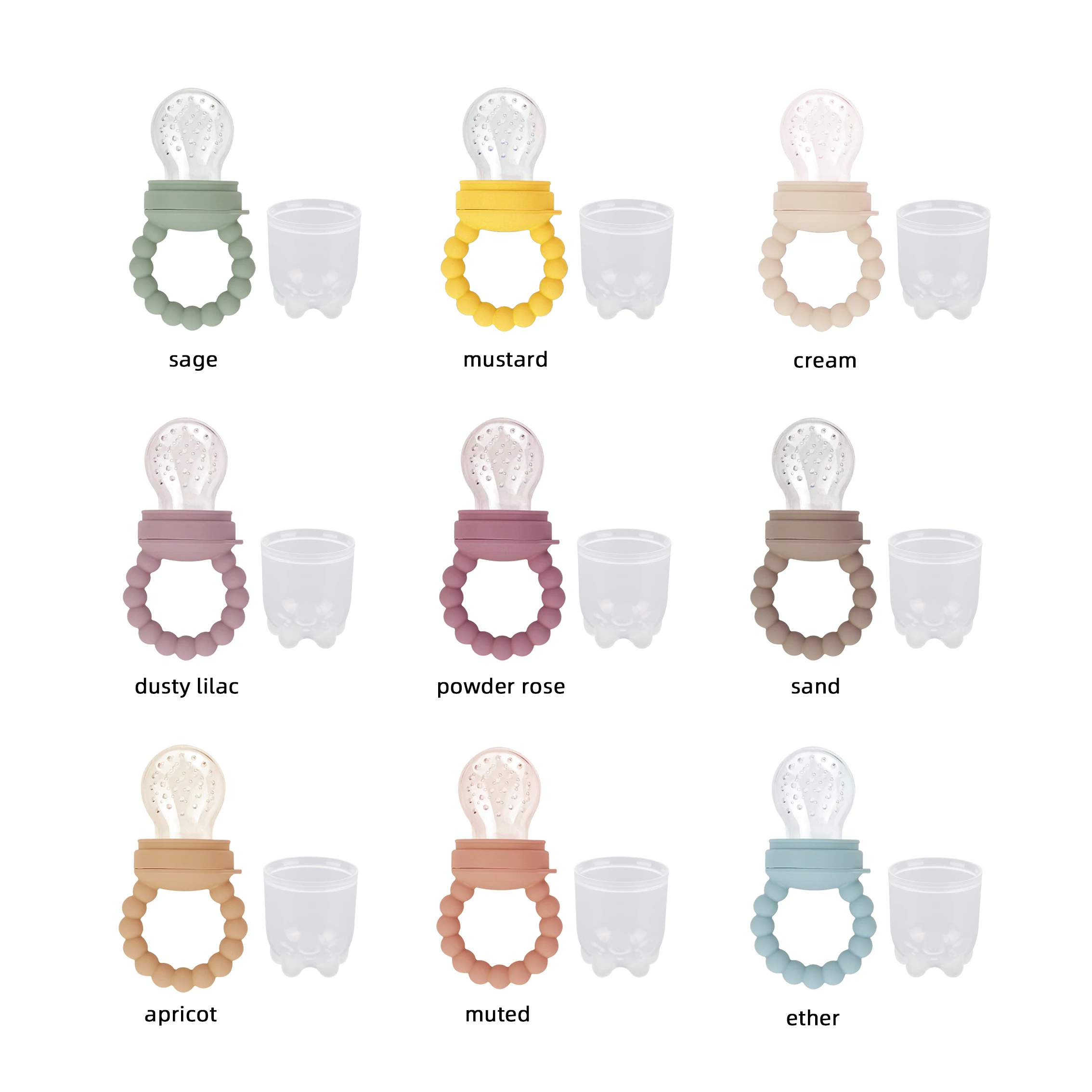 Hot Selling Baby Fruit Feeder Pacifier Set Silicone Teether Toy for Babies Fresh Fruit Food Feeder Pacifier