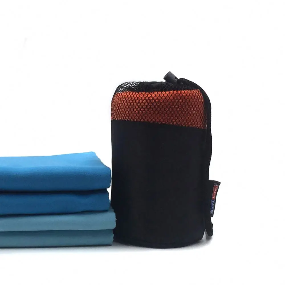 Custom printed washable non-slip soft absorbent microfiber sport towel with bag