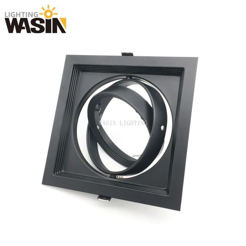 Embeeded Square Grille Light Fittings GU10 MR16 GU5.3 Bulb Lampshade LED Downlight Housing