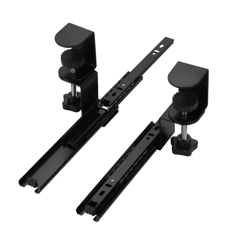 Stainless Steel Adjustable Keyboard Tray Channel Punch Free Slide Under Desk Drawer Slide