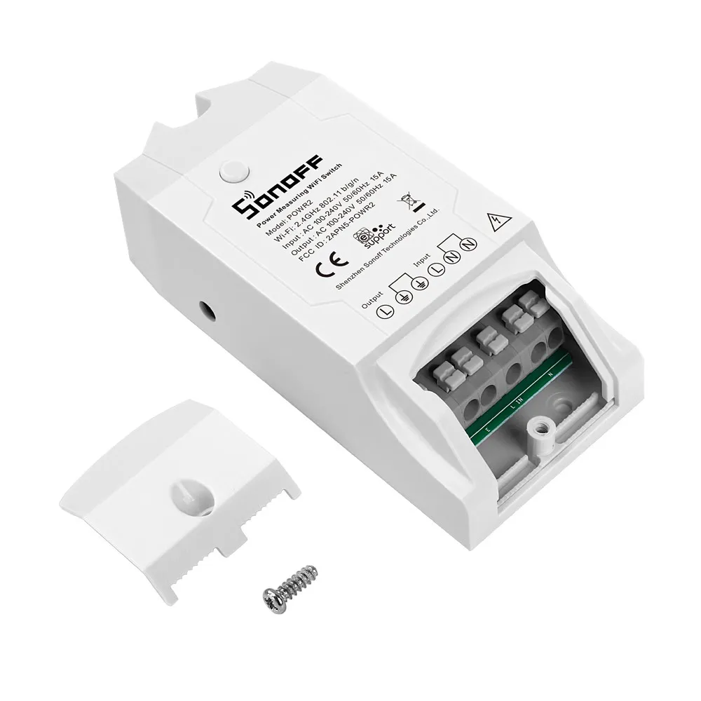  SONOFF POW R2 AC90-250V 16A 3500W WIFI беспроводной переключатель дистанционного управления через приложение розетка с таймером питание работает Amazon