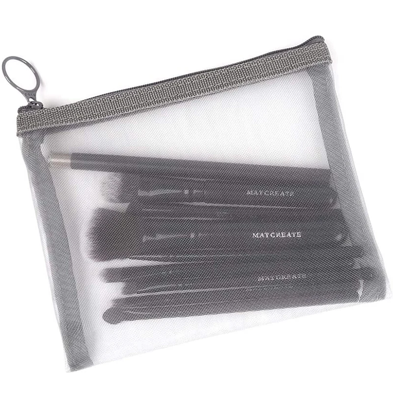 Hot Small Travel Mini Zipper Mesh Bag Beauty Makeup Lipstick Cosmetic Brush Organizer Pouch