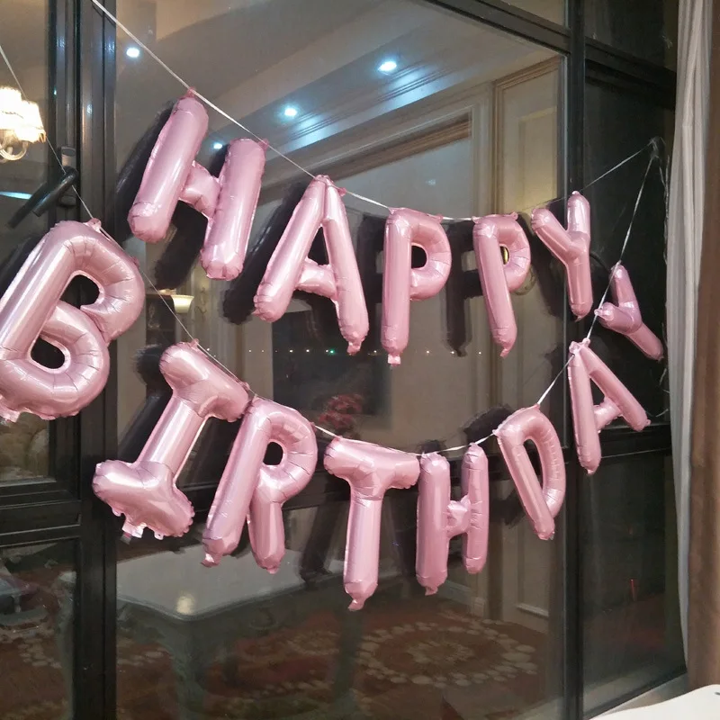 Factory Sale Balloons 16Inch Happy Birthday Letter Balloon Alphabet Cheap Letter Foil Balloon Festival Party Decoration