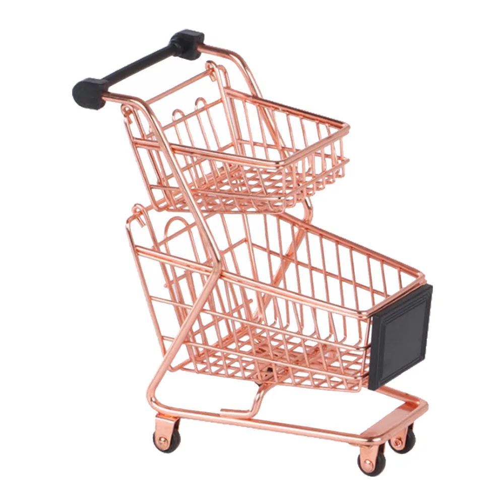 Роскошная стальная миниатюрная двухслойная корзина для покупок, декоративная губка для макияжа, держатель для раковины, блендера