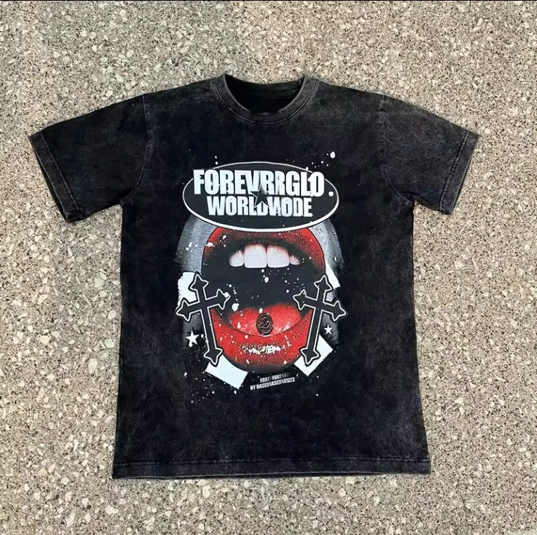 Custom Print Logo Graphics Tee High Quality Oversized Heavyweight Vintage Acid Wash Sleeveless O-neck T-shirts For Men