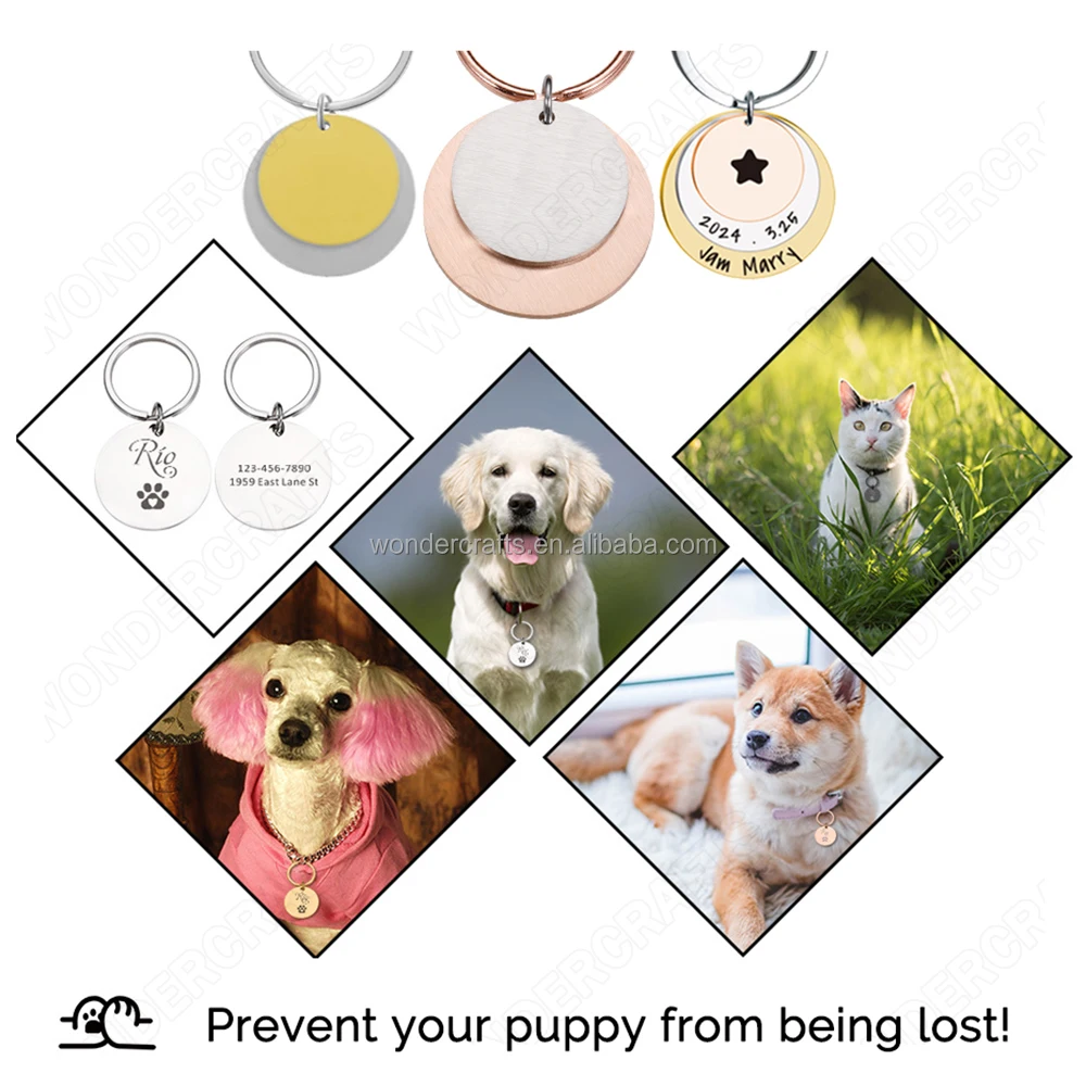 WD Personalized Custom Graduation 2 Two Layers Key Chain , Stainless Steel Double Layer Pet ID Dog Label Tags