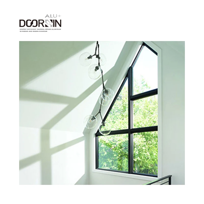 Powder Coating Customized Special Shape Windows Hurricane Impact Heat Insulated Aluminum And Glass Fixed Windows