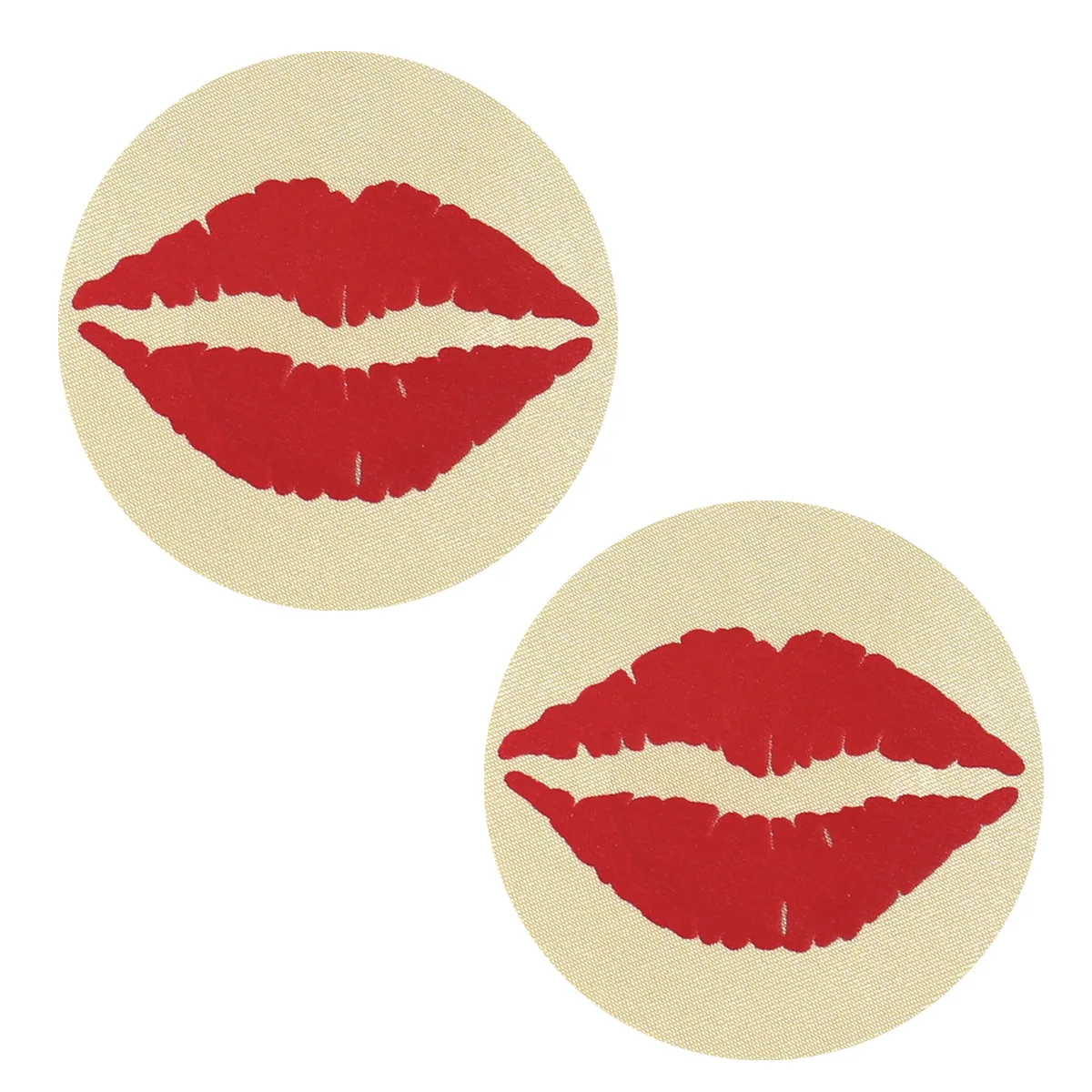 Shiny pink tongue Black red lip print kisses areola patch sexy nipple patch Nipples Cover
