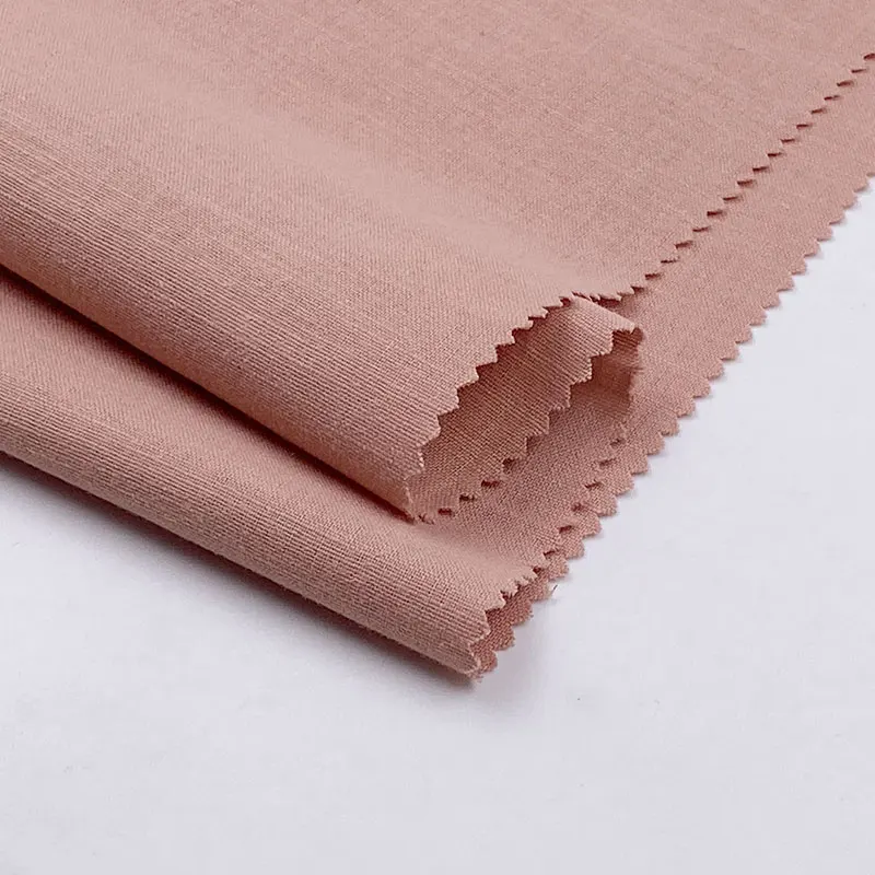 mens pants cloth plain dyed washed 140gsm 70% cotton 30% linen fabric for sewing shirt