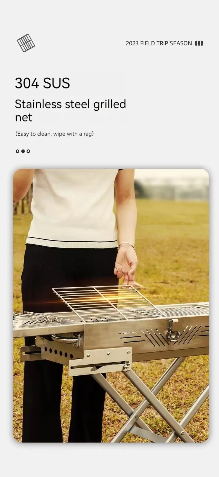 YX-L12 Portable Stainless Steel BBQ Grill Modern Design Pro-Grade Fireplace Essential Free Standing 3D Model Available
