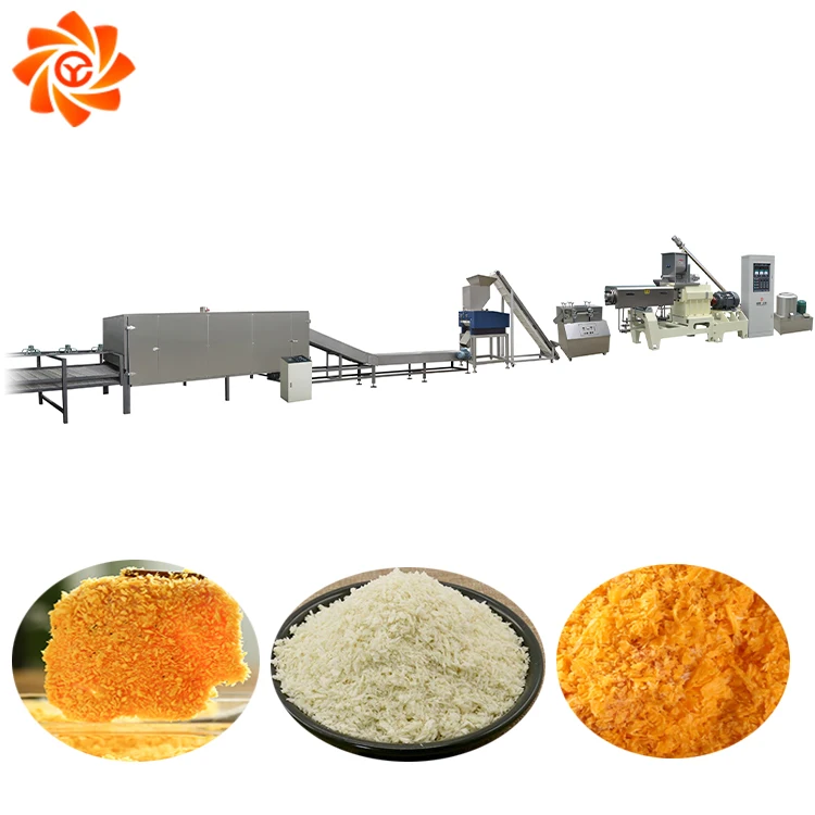 Automatic production line extruder 100-500kg/h panko bread crumb making machine
