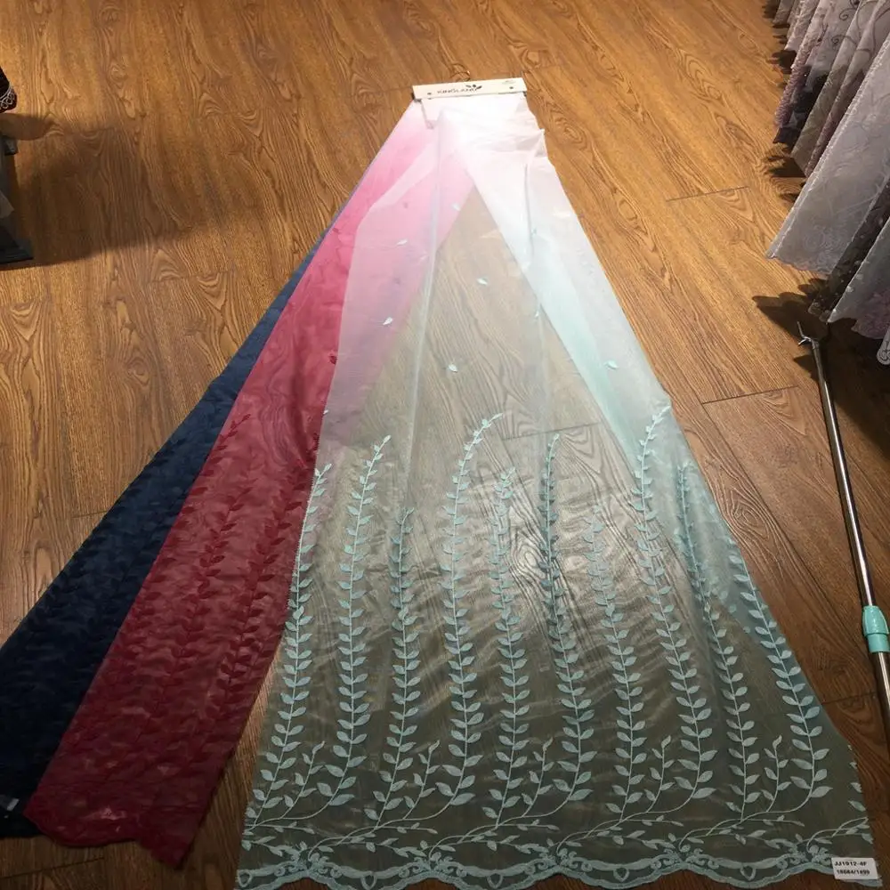 Chain Embroidery Mesh Fabric Roll Tulle for Window Fabric Customized Woven 100% Polyester