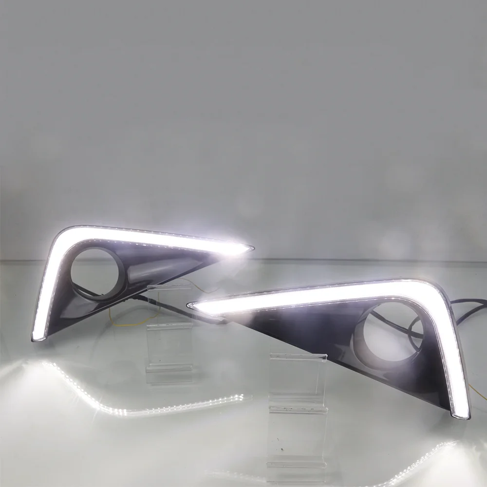 Auto Daytime Running Light LED DRL Front Foglight Head Fog Lamp Body Kit Upgrade Accessories For 2018 2019 Toyota RUSH