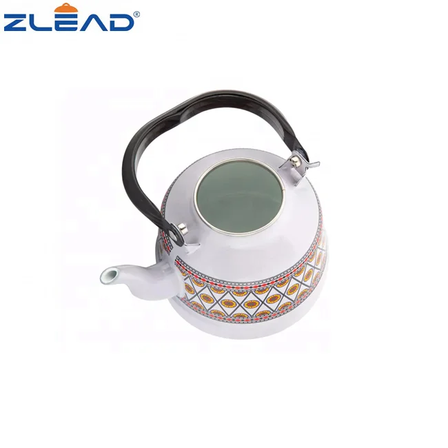 2.5L Enamel Tea Kettle with Steel Handle Vintage Teakettle Large Stovetop Kettle Camping Outdoor Kettle Water Tea Pot