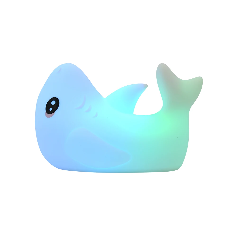 New Releases Special Hallway Night Light Rechargeable Portable Stairway Cute Shark Lamp Silicone Dimmable Nursery Night Light