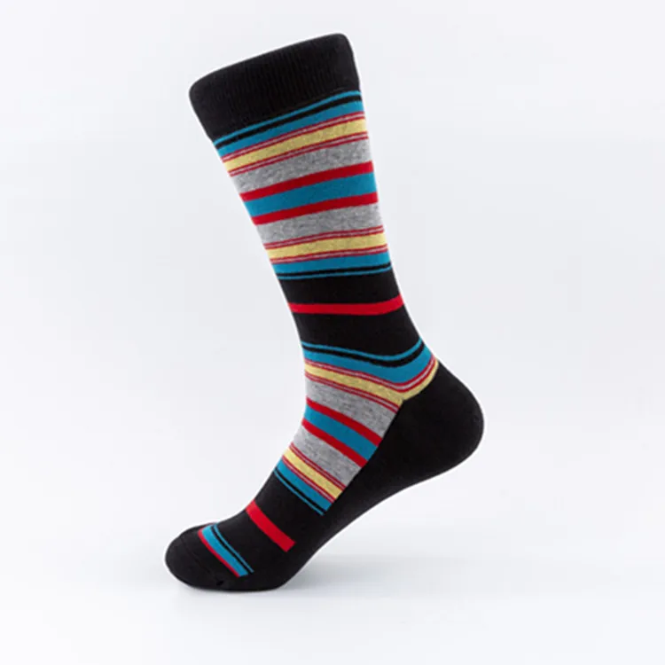 Wholesale Men Striped socks casual cotton socks European and American street fashion crew socks