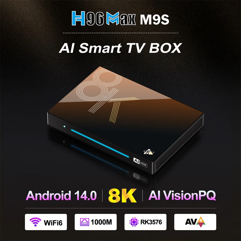 6NPU H96 Max M9S Ai Smart TV Box Rockchip RK3576 Octa Core Android TV 14 Box 8GB RAM 8K media player Android Box